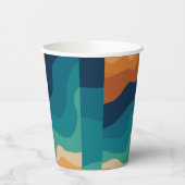 Abstrakter Wellengang 70er Pappbecher (Links)