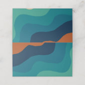 Abstrakter Wellengang 70er Platzkarte (Außenseite Aufgefaltet)