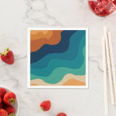 Abstrakter Wellengang 70er Serviette (Beispiel)