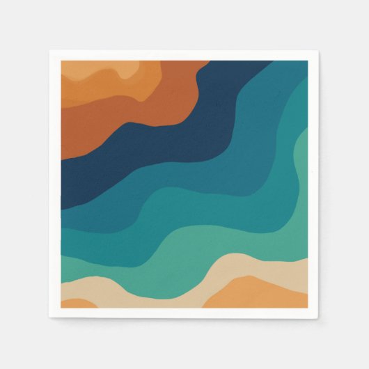 Abstrakter Wellengang 70er Serviette (Vorderseite)