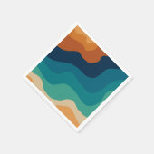 Abstrakter Wellengang 70er Serviette (Ecke)