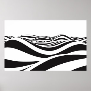 Abstrakter Wellenhintergrund. optische 3D-Illusion Poster