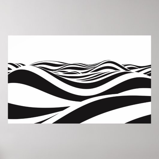 Abstrakter Wellenhintergrund. optische 3D-Illusion Poster (Vorne)