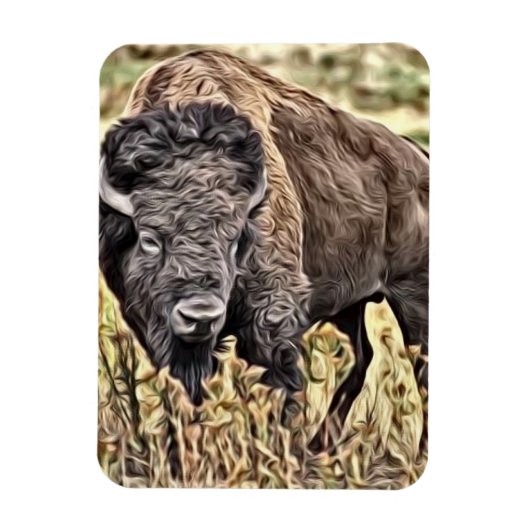 Abstrakter Western Buffalo Magnet (Vertikal)