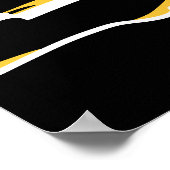 Abstrakter Whale Fin Sea Gelb & Schwarz Poster (Ecke)
