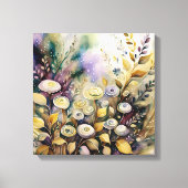 Abstrakter Whimsischer Aquarellgarten Leinwanddruck (Vorderseite)