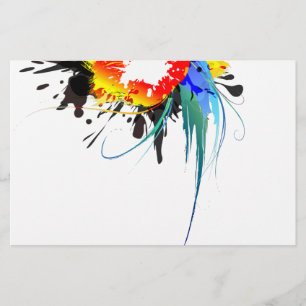 Abstrakter Wild Parrot Paint-Spritzer Briefpapier