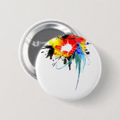 Abstrakter Wild Parrot Paint-Spritzer Button (Vorne & Hinten)