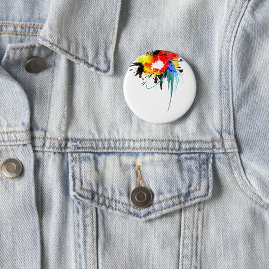Abstrakter Wild Parrot Paint-Spritzer Button (Beispiel)