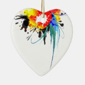 Abstrakter Wild Parrot Paint-Spritzer Keramik Ornament (Rechts)