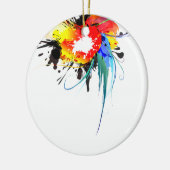 Abstrakter Wild Parrot Paint-Spritzer Keramik Ornament (Links)