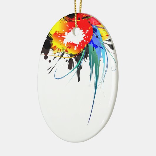 Abstrakter Wild Parrot Paint-Spritzer Keramikornament (Links)