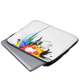 Abstrakter Wild Parrot Paint-Spritzer Laptopschutzhülle (Vorne Knopf)