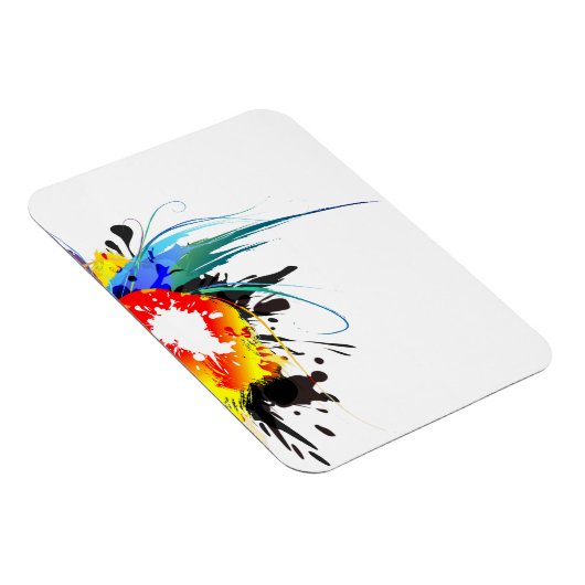 Abstrakter Wild Parrot Paint-Spritzer Magnet (Rechte Seite)