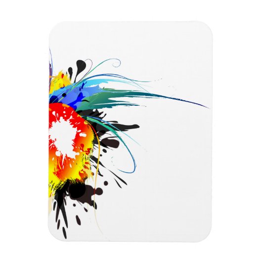 Abstrakter Wild Parrot Paint-Spritzer Magnet (Vertikal)