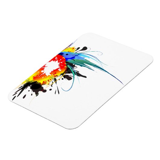 Abstrakter Wild Parrot Paint-Spritzer Magnet (Linke Seite)