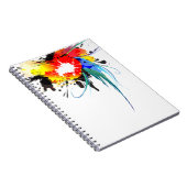 Abstrakter Wild Parrot Paint-Spritzer Notizblock (Rechte Seite)