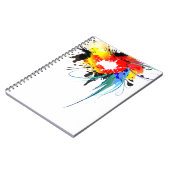 Abstrakter Wild Parrot Paint-Spritzer Notizblock (Linke Seite)