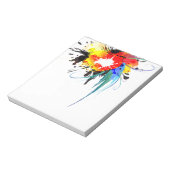 Abstrakter Wild Parrot Paint-Spritzer Notizblock (Rotiert)