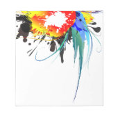 Abstrakter Wild Parrot Paint-Spritzer Notizblock (Vorderseite)
