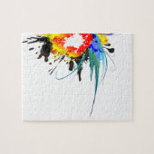Abstrakter Wild Parrot Paint-Spritzer Puzzle (Horizontal)