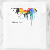 Abstrakter Wild Parrot Paint-Spritzer Rechteckiger Aufkleber (Tasche)