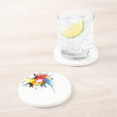 Abstrakter Wild Parrot Paint-Spritzer Untersetzer (Seite)