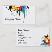 Abstrakter Wild Parrot Paint-Spritzer Visitenkarte (Vorne/Hinten)