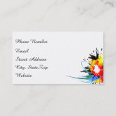 Abstrakter Wild Parrot Paint-Spritzer Visitenkarte (Rückseite)