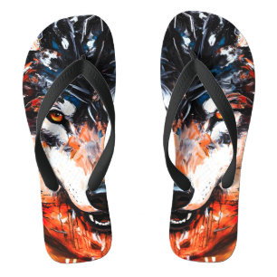Abstrakter Wild Spirit Wolf Badesandalen
