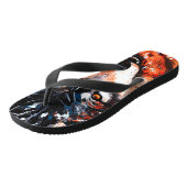 Abstrakter Wild Spirit Wolf Badesandalen (Schrägansicht)