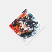 Abstrakter Wild Spirit Wolf Serviette (Ecke)