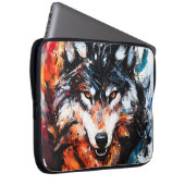 Abstrakter wilder Geistwolf Laptopschutzhülle (Vorne Rechts)