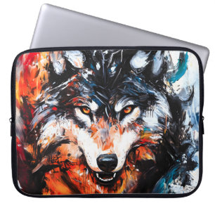 Abstrakter wilder Geistwolf Laptopschutzhülle