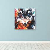 Abstrakter wilder Geistwolf Leinwanddruck (Insitu (Holzboden))