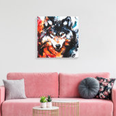 Abstrakter wilder Geistwolf Leinwanddruck (Insitu (Wohnzimmer))