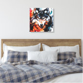 Abstrakter wilder Geistwolf Leinwanddruck (Insitu (Schlafzimmer))