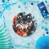 Abstrakter wilder Geistwolf Pappteller (Party)