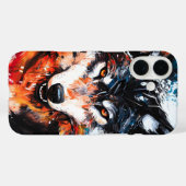 Abstrakter wilder Wolf-Geist Case-Mate iPhone Hülle (Rückseite (Horizontal))