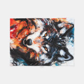 Abstrakter wilder Wolf-Geist Fleecedecke (Vorderseite (Horizontal))