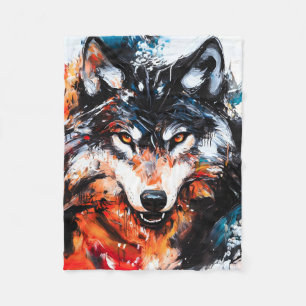 Abstrakter wilder Wolf-Geist Fleecedecke