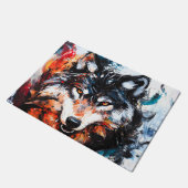 Abstrakter wilder Wolf-Geist Fußmatte (Schrägansicht)