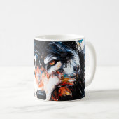 Abstrakter wilder Wolf-Geist Kaffeetasse (VorderseiteRechts)