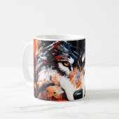 Abstrakter wilder Wolf-Geist Kaffeetasse (Vorderseite Links)