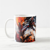 Abstrakter wilder Wolf-Geist Kaffeetasse (Links)