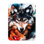 Abstrakter wilder Wolf-Geist Magnet (Vertikal)