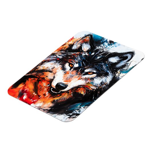 Abstrakter wilder Wolf-Geist Magnet (Linke Seite)