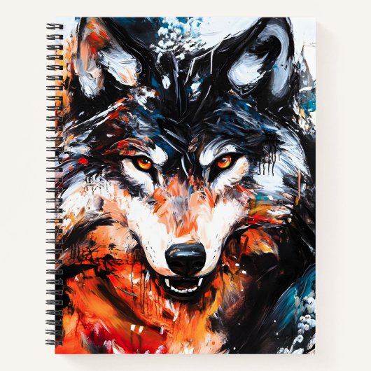 Abstrakter wilder Wolf-Geist Notizblock (Vorderseite)