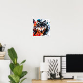 Abstrakter wilder Wolf-Geist Poster (Heimbüro)