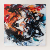 Abstrakter wilder Wolf-Geist Puzzle (Horizontal)